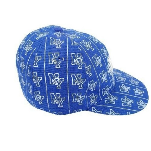 NY New York Blue & White 100% Cotton Hat Size 7.5 - Picture 2 of 5